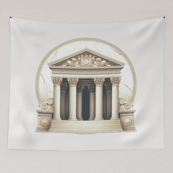 Item preview, Symmetrical Greek Temple – Classical Architecture Design designed and sold by Roberta Calabrese.