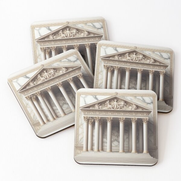 Item preview, Symmetrical Greek Temple – Classical Architecture Design designed and sold by Roberta Calabrese.