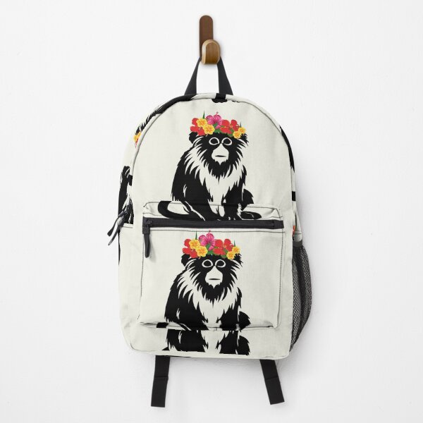 Item preview, Tropical Monkey Queen – Black & White Jungle Art with Vibrant Floral Crown designed and sold by Mukadam_13.