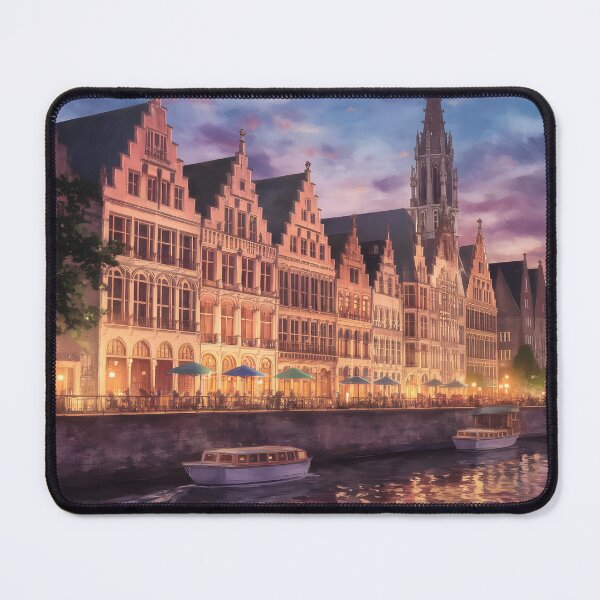 Item preview, Graslei, Ghent: Twilight Reflections on the Leie designed and sold by LSVart.