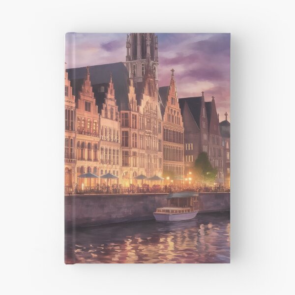 Item preview, Graslei, Ghent: Twilight Reflections on the Leie designed and sold by LSVart.