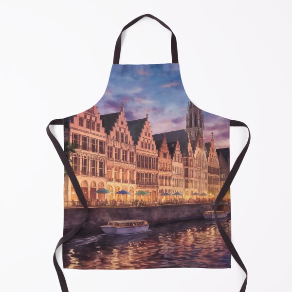 Item preview, Graslei, Ghent: Twilight Reflections on the Leie designed and sold by LSVart.