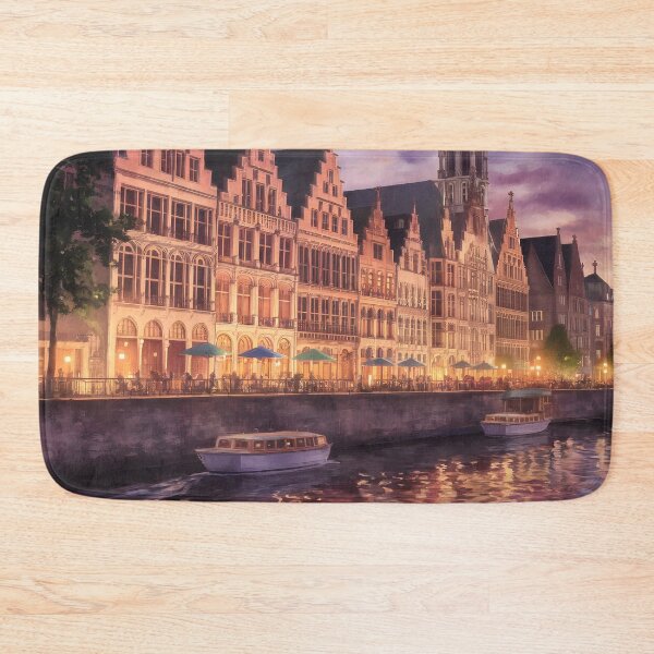 Item preview, Graslei, Ghent: Twilight Reflections on the Leie designed and sold by LSVart.