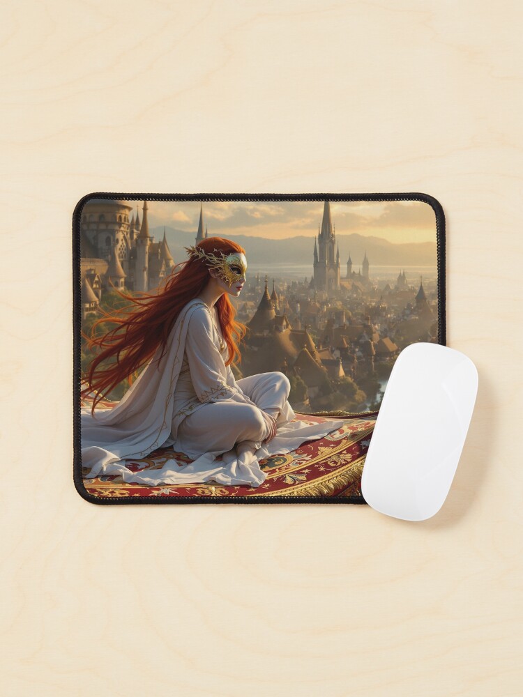 Thumbnail 1 of 5, Mouse Pad, Flying on a Magic Carpet designed and sold by LenCarol.