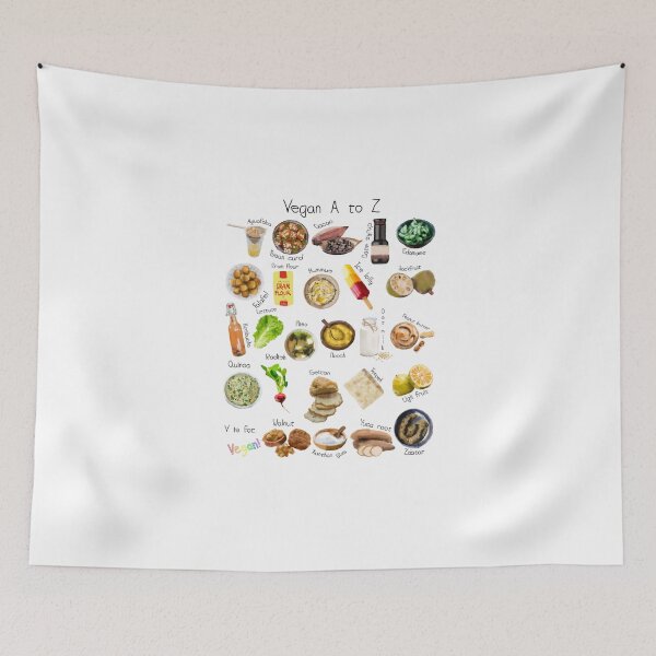 Item preview, Vegan A to Z illustration designed and sold by thehat24.