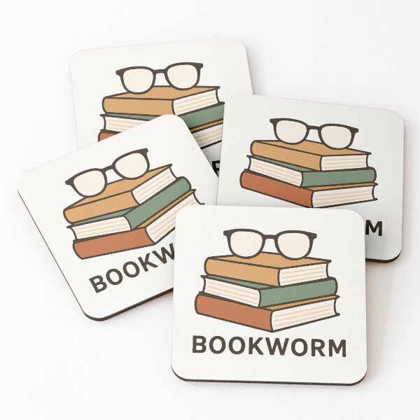 Item preview, Bookworm Badge | Stacked Books & Glasses Illustration designed and sold by Tarn.