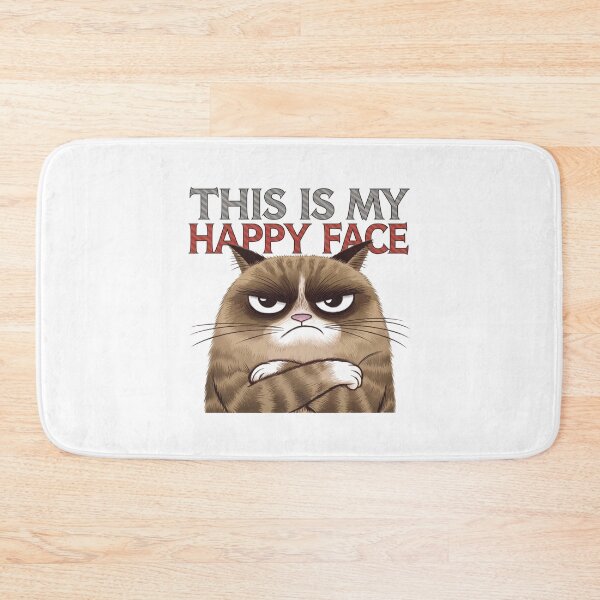 Item preview, This is my Happy Face, Cat, Angry, feline, funnyfits70, Humor, Funny, retro, vintages, funny quotes, animal humor, designed and sold by FunnyFits70.