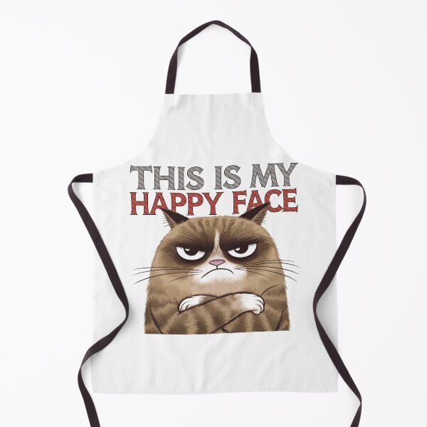Item preview, This is my Happy Face, Cat, Angry, feline, funnyfits70, Humor, Funny, retro, vintages, funny quotes, animal humor, designed and sold by FunnyFits70.