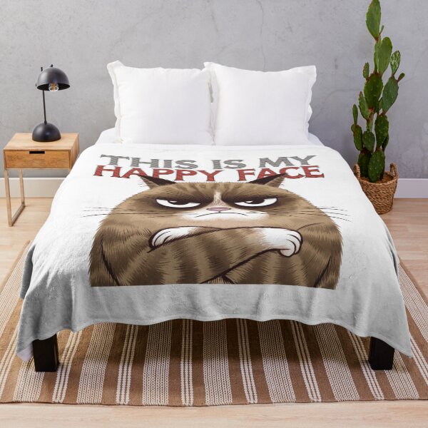 Item preview, This is my Happy Face, Cat, Angry, feline, funnyfits70, Humor, Funny, retro, vintages, funny quotes, animal humor, designed and sold by FunnyFits70.