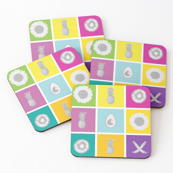 Item preview, Modern monochrome Fruits in Colorful Geometric Squares designed and sold by EsvitaDesign.