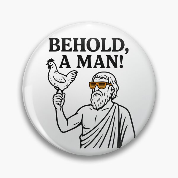 Item preview, Behold, a man! Diogenes the Cynic with chicken. Swag. Minimimalist. Philosophy gift. designed and sold by PHILOSOPHY-SWAG.