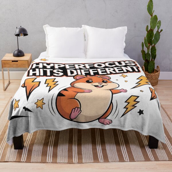 Item preview, Hyperfocus Hits Different | Cute ADHD Hamster Motivation Digital Art 2025 designed and sold by AnnDesignStudio.