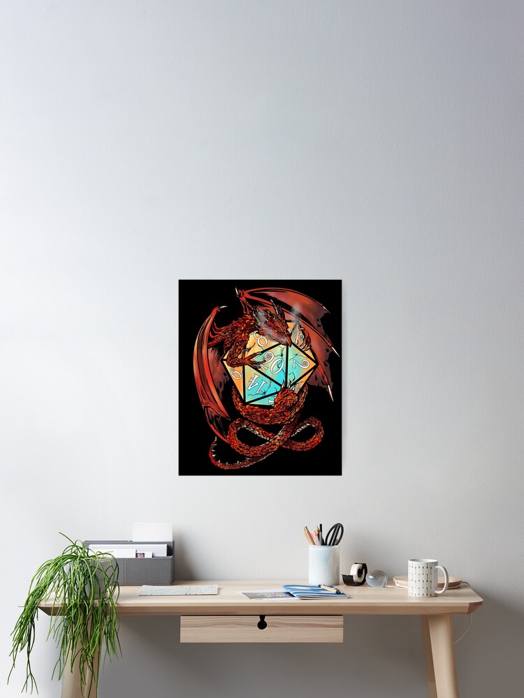 Thumbnail 2 of 3, Poster, Red Dragon Dice designed and sold by saintash.