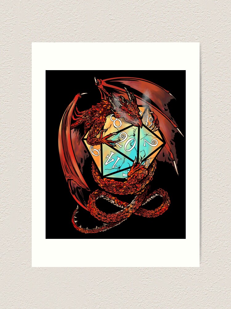 Red Dragon Dice Art Print for Sale by saintash