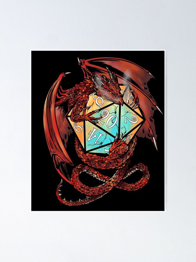 Thumbnail 1 of 3, Poster, Red Dragon Dice designed and sold by saintash.