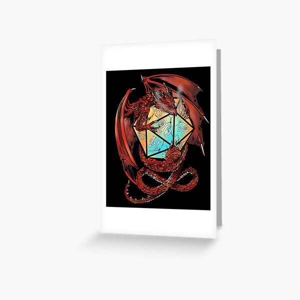 Red Dragon Dice Greeting Card