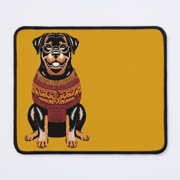 Artikelvorschau, Rottweiler im gemütlichen Strickpullover Illustration entworfen und verkauft von krisevansart.