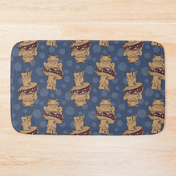 Item preview, vintage look fly agaric and frog on polka dots - beige and muted blue designed and sold by kobyakov.