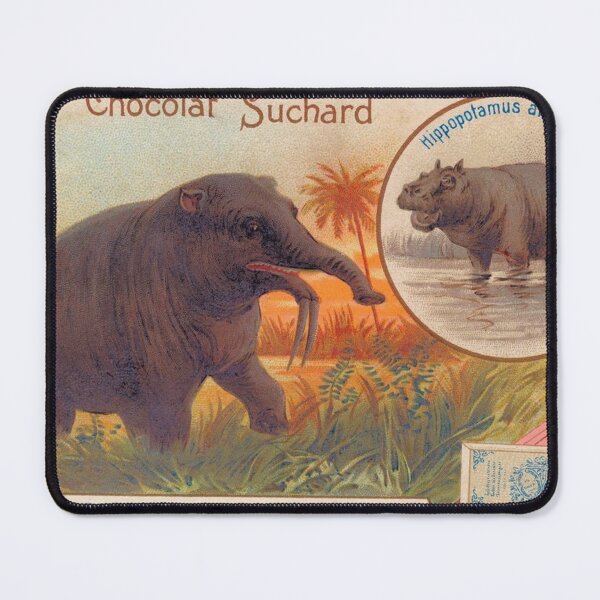 Item preview, Deinotherium Giganteum and hippopotamus designed and sold by Vintage Designs +.