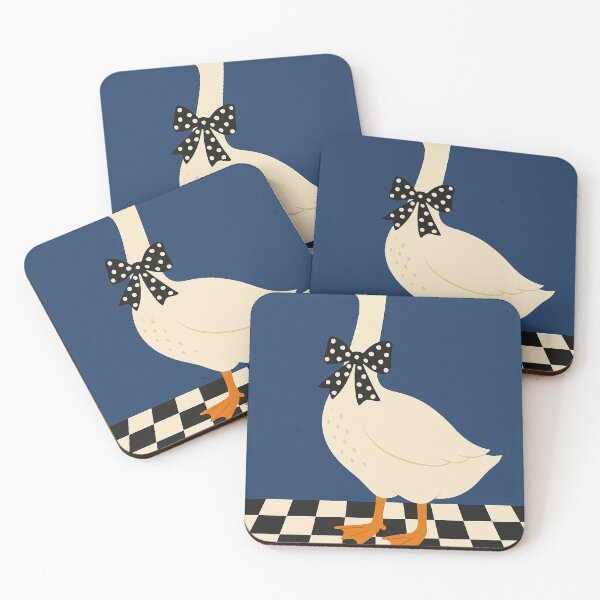 Item preview, Chic Goose with Polka Dot Bow – Retro Farmhouse Animal Art designed and sold by weirdfishes123.