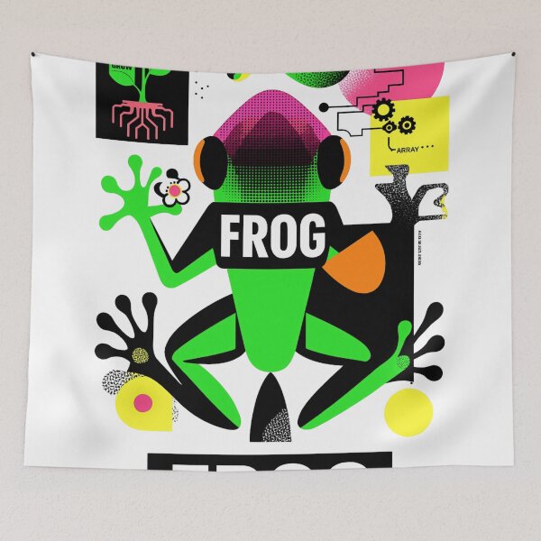 Item preview, Cyber Jungle Frog – Glitch Pop Amphibian Artwork designed and sold by Void & Valor.