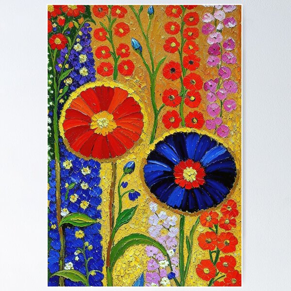 Aperçu de l'œuvre Fleurs de Gustav Klimt créée et vendue par maniacfitness.