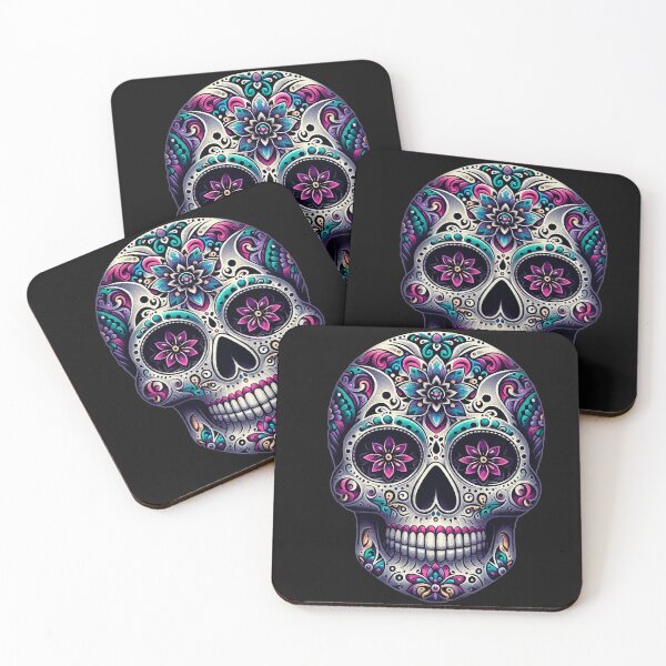 Item preview, Symmetrical Sugar Skull Art – Mystical Mexican Skull --Symmetrical Day of the Dead Skull Design designed and sold by Ojo de Lilith.