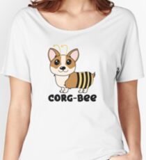 CorgBEE Cute Corgi Bee design for dog lovers - summer, spring, yellow, animal lover Women's Relaxed Fit T-Shirt