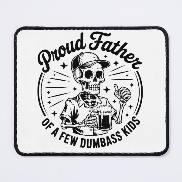 Item preview, Bold Vintage Skeleton Dad T-Shirt Design – Proud Father of a Few Dumbass Kids designed and sold by ARTReMi.