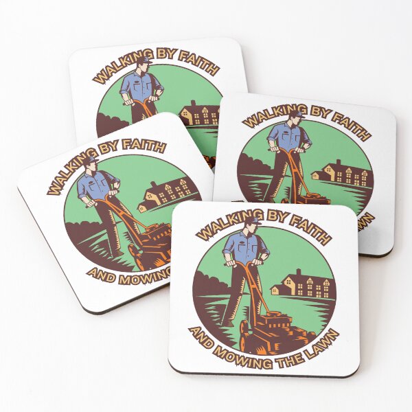 Item preview, Walking by faith and mowing the lawn designed and sold by GiggleGooods.