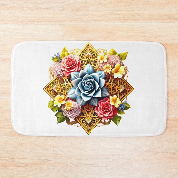 Item preview, Beautiful golden pentagram design with flowers designed and sold by LoneAngel.