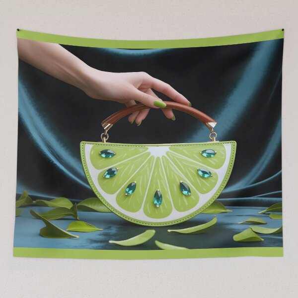 Item preview, Woman holding a lime wedge inspired purse designed and sold by mystiquelicorne.