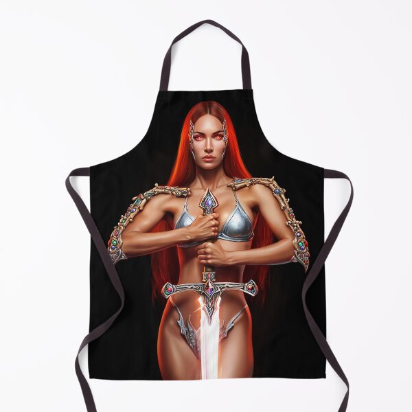 Item preview, Red Haired warrior woman fantasy art designed and sold by Vintage Designs +.