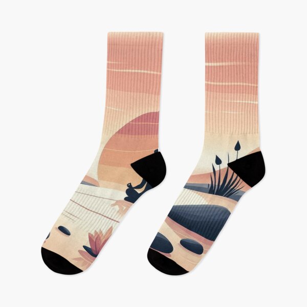 Item preview, "Sunset Meditation Serenity - Minimalist Wellness Art" designed and sold by aipichub.
