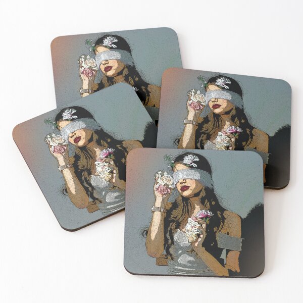 Item preview, Blindfolded girl with flowers designed and sold by Neonyx2020.