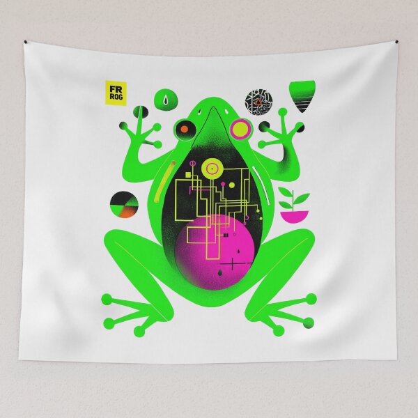 Item preview, Quantum Bloom Frog – Circuit Garden of the Unknown designed and sold by Void & Valor.