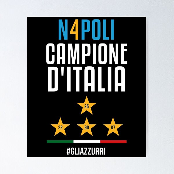 Item preview, Napoli 4th Scudetto Italian Champions 2025 designed and sold by CosmoShirts.