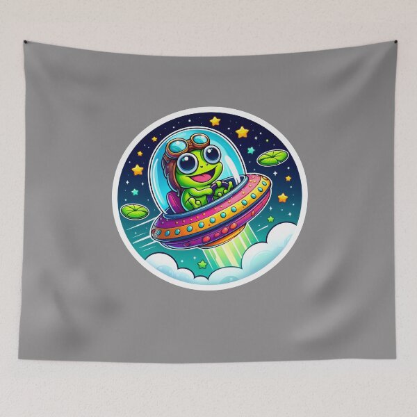 Item preview, UFO Kawaii Frog designed and sold by ArtistEmbrace.