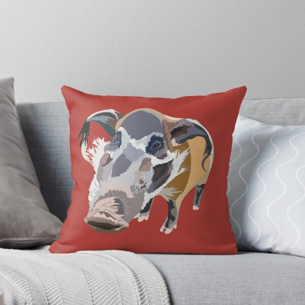 Aperçu de l'œuvre R comme cochon de rivière rouge, illustration de cochon de rivière rouge – art animalier mignon de cochon sauvage créée et vendue par thezoogirl.