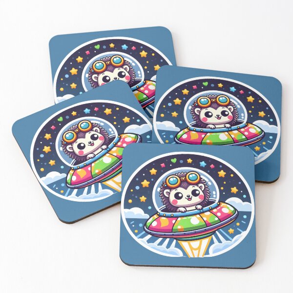 Item preview, UFO Kawaii Hedgehog designed and sold by ArtistEmbrace.