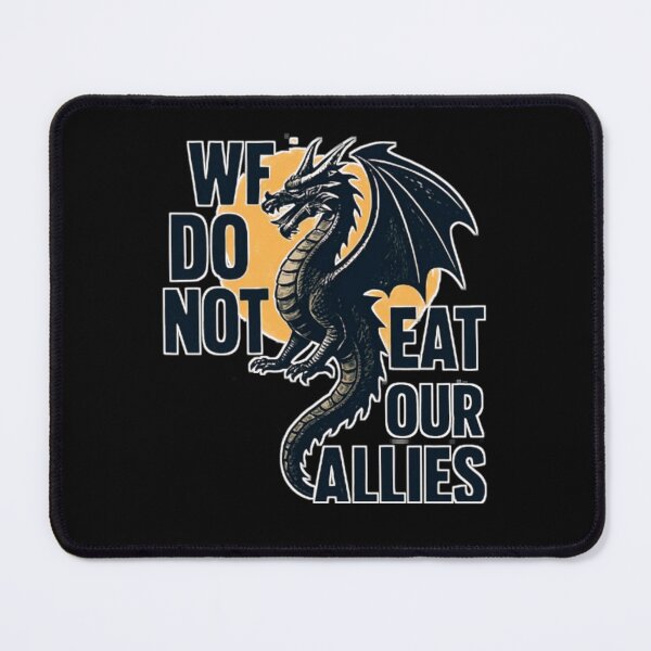Item preview, We Do Not Eat Our Allies – Fantasy Quote with Dragon Silhouette designed and sold by musabadam2013.