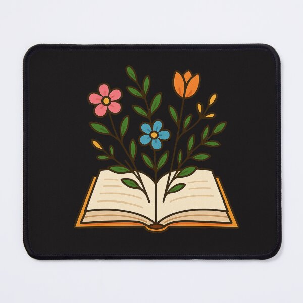 Item preview, Open Book with Floral Vines – Minimalist Botanical Book Design designed and sold by ColorSplash123.