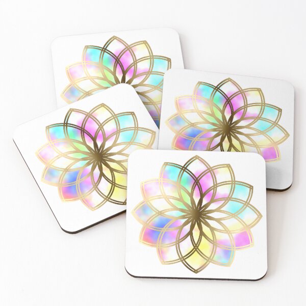 Item preview, Colorful Golden Flower Lotus of Life Sacred Geometry designed and sold by Mystic Kona.