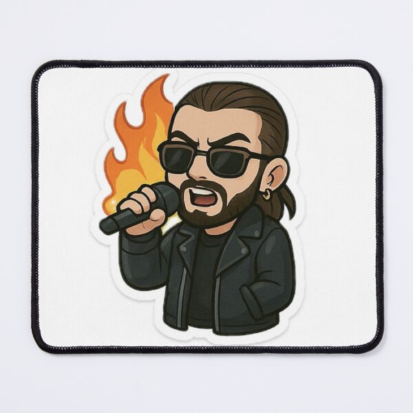 Artikelvorschau, SCH Rapper Mic Fire Chibi Cartoon Sticker entworfen und verkauft von NotoriousDaman.