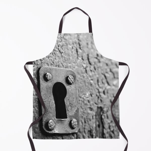 Item preview, partial view of an old metal lock on a wooden door designed and sold by felipequeiroz.