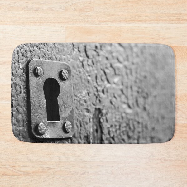 Item preview, partial view of an old metal lock on a wooden door designed and sold by felipequeiroz.
