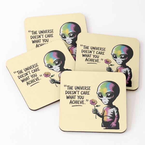 Item preview, Banksy Inspired Alien - The Universe Doesn't Care What You Achieve designed and sold by 123ks.