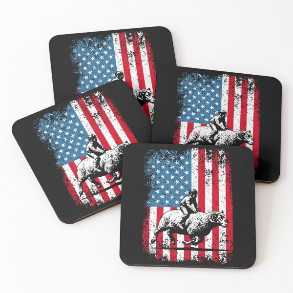Item preview, Mutton Bustin 4th of July Sheep Rodeo USA Flag Design Graphic Gift designed and sold by JUSTBEELEGANT.