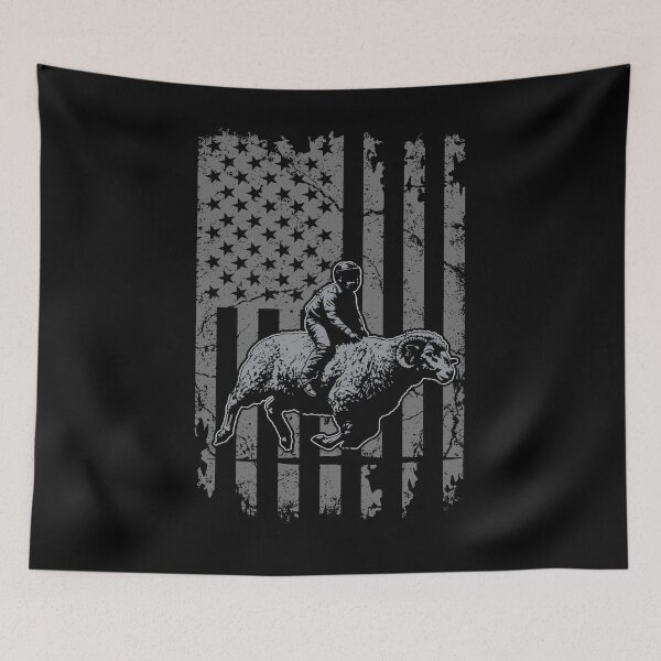 Item preview, Mutton Bustin 4th of July Sheep Rodeo USA Flag Design Graphic Gift designed and sold by JUSTBEELEGANT.