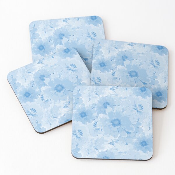Item preview, Flower Ocean Halfdrop Monochrome Pastel Blue 006bc0 designed and sold by Art in My Loft.